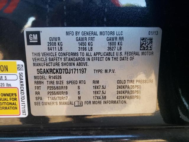 Photo 12 VIN: 5GAKRCKD7DJ171197 - BUICK ENCLAVE 