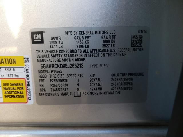 Photo 9 VIN: 5GAKRCKD9EJ265213 - BUICK ENCLAVE 