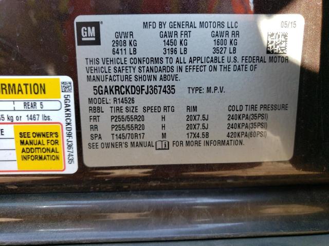 Photo 12 VIN: 5GAKRCKD9FJ367435 - BUICK ENCLAVE 