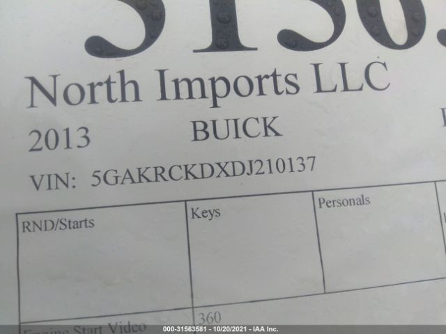 Photo 8 VIN: 5GAKRCKDXDJ210137 - BUICK ENCLAVE 