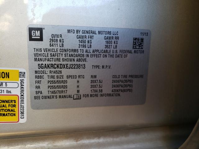 Photo 9 VIN: 5GAKRCKDXEJ223813 - BUICK ENCLAVE 