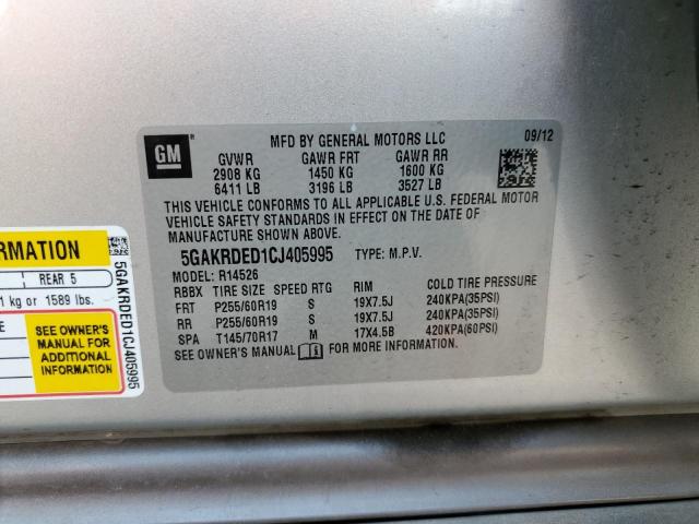 Photo 12 VIN: 5GAKRDED1CJ405995 - BUICK ENCLAVE 