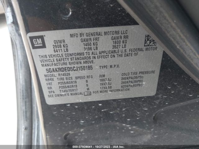 Photo 8 VIN: 5GAKRDED5CJ150185 - BUICK ENCLAVE 