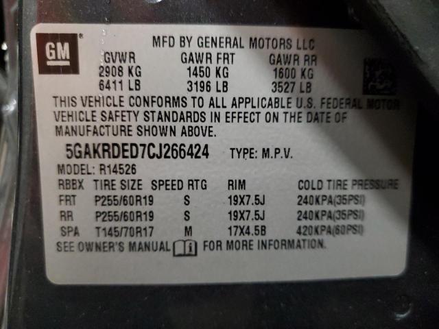 Photo 9 VIN: 5GAKRDED7CJ266424 - BUICK ENCLAVE 