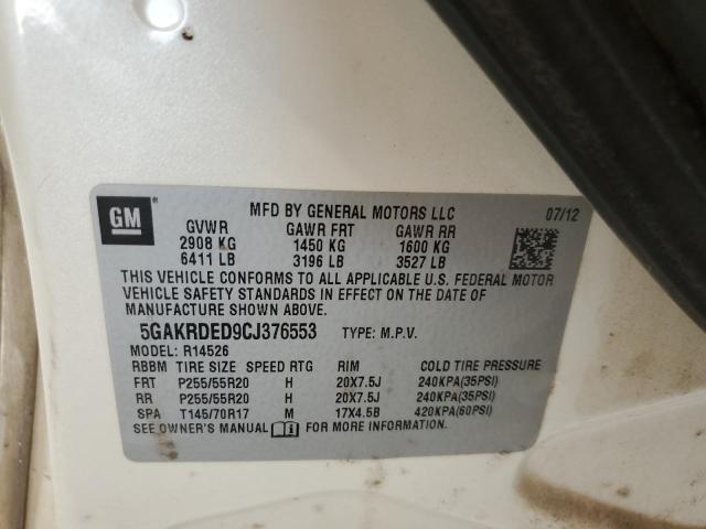 Photo 12 VIN: 5GAKRDED9CJ376553 - BUICK ENCLAVE 