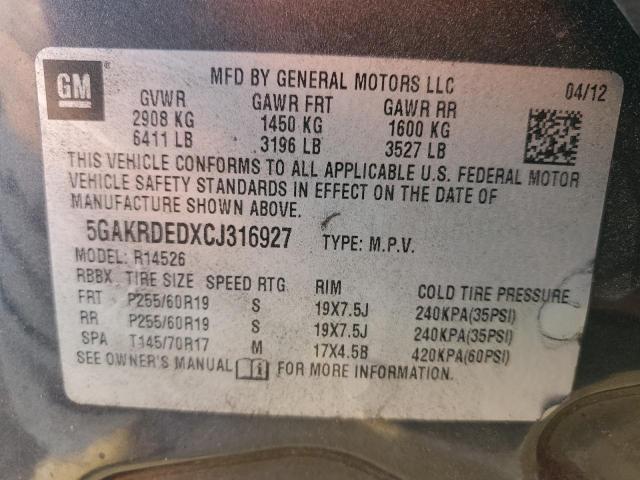 Photo 12 VIN: 5GAKRDEDXCJ316927 - BUICK ENCLAVE 