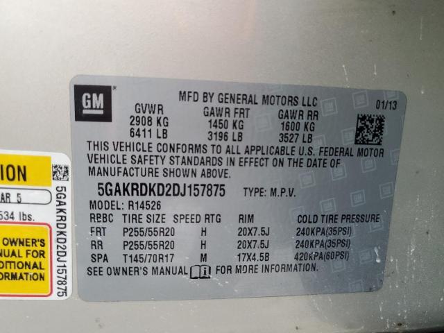 Photo 12 VIN: 5GAKRDKD2DJ157875 - BUICK ENCLAVE 