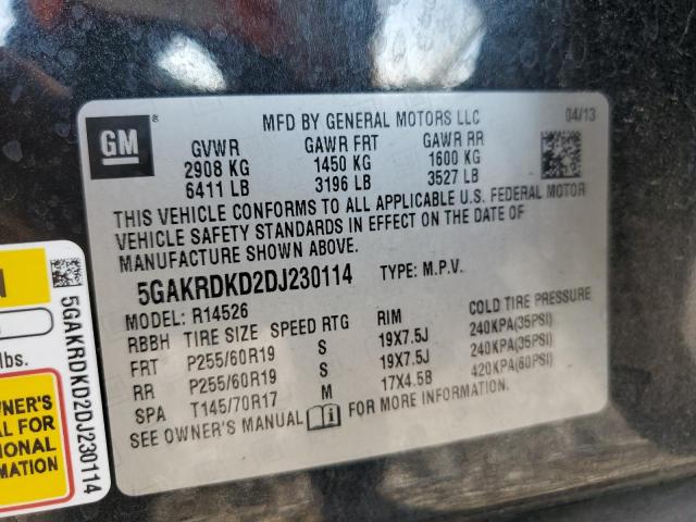 Photo 13 VIN: 5GAKRDKD2DJ230114 - BUICK ENCLAVE 