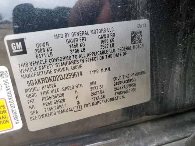 Photo 13 VIN: 5GAKRDKD2DJ259614 - BUICK ENCLAVE 