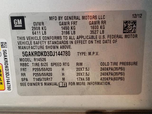 Photo 9 VIN: 5GAKRDKD3DJ144780 - BUICK ENCLAVE 