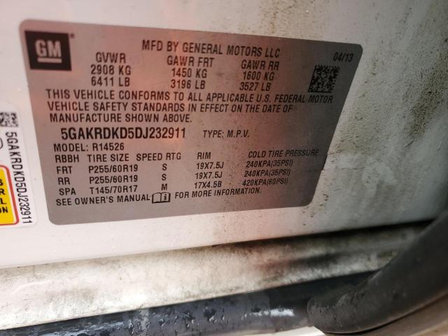 Photo 13 VIN: 5GAKRDKD5DJ232911 - BUICK ENCLAVE 