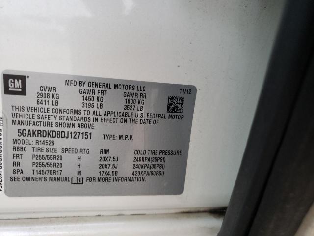 Photo 12 VIN: 5GAKRDKD8DJ127151 - BUICK ENCLAVE 