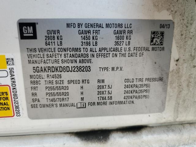 Photo 13 VIN: 5GAKRDKD8DJ238203 - BUICK ENCLAVE 