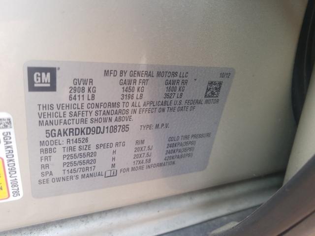 Photo 9 VIN: 5GAKRDKD9DJ108785 - BUICK ENCLAVE 