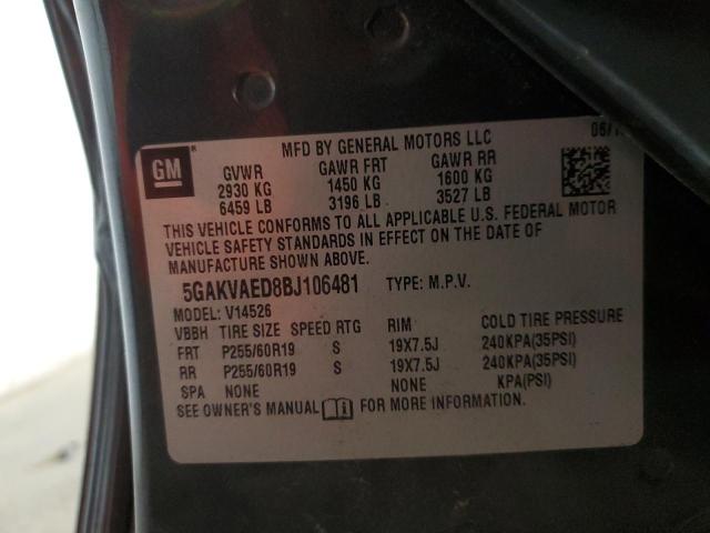 Photo 12 VIN: 5GAKVAED8BJ106481 - BUICK ENCLAVE 