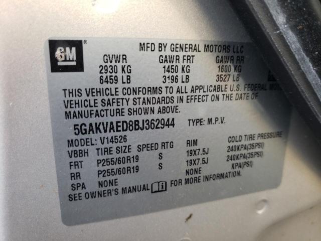 Photo 9 VIN: 5GAKVAED8BJ362944 - BUICK ENCLAVE CX 