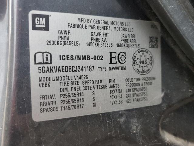 Photo 12 VIN: 5GAKVAED8CJ341187 - BUICK ENCLAVE 