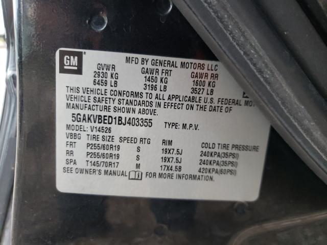 Photo 9 VIN: 5GAKVBED1BJ403355 - BUICK ENCLAVE CX 