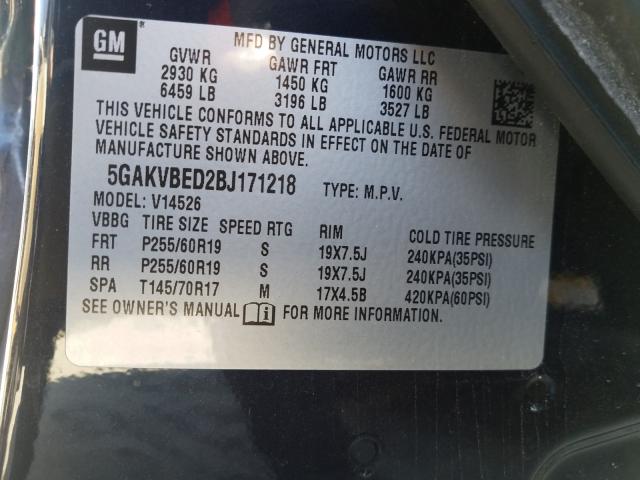 Photo 9 VIN: 5GAKVBED2BJ171218 - BUICK ENCLAVE CX 