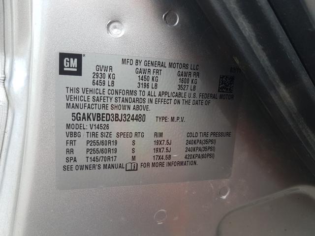 Photo 9 VIN: 5GAKVBED3BJ324480 - BUICK ENCLAVE CX 