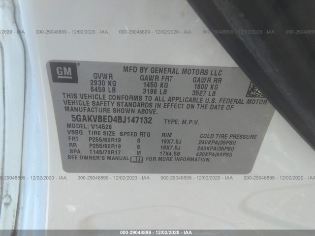 Photo 8 VIN: 5GAKVBED4BJ147132 - BUICK ENCLAVE 