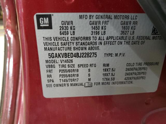 Photo 9 VIN: 5GAKVBED4BJ228275 - BUICK ENCLAVE CX 