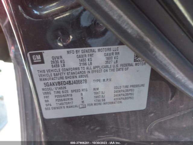 Photo 8 VIN: 5GAKVBED4BJ406878 - BUICK ENCLAVE 