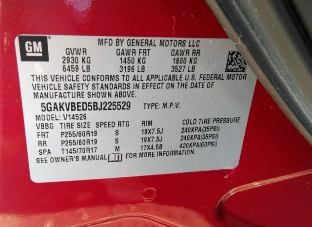 Photo 8 VIN: 5GAKVBED5BJ225529 - BUICK ENCLAVE 