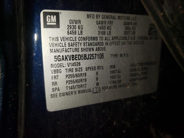 Photo 9 VIN: 5GAKVBED5BJ257106 - BUICK ENCLAVE CX 