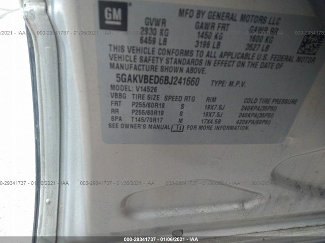 Photo 8 VIN: 5GAKVBED6BJ241660 - BUICK ENCLAVE 