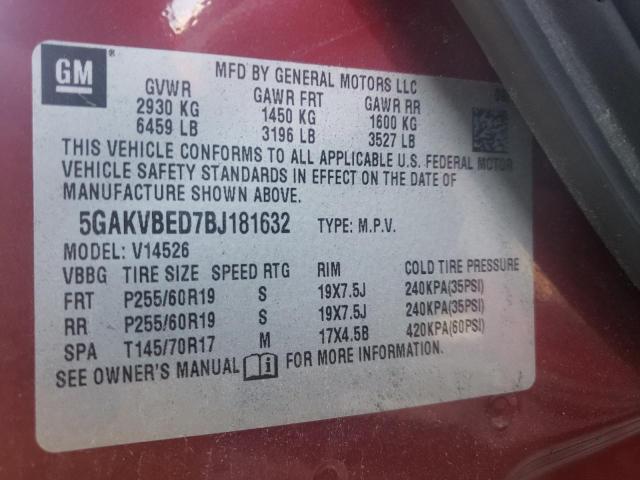 Photo 11 VIN: 5GAKVBED7BJ181632 - BUICK ENCLAVE 