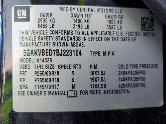 Photo 12 VIN: 5GAKVBED7BJ223104 - BUICK ENCLAVE 