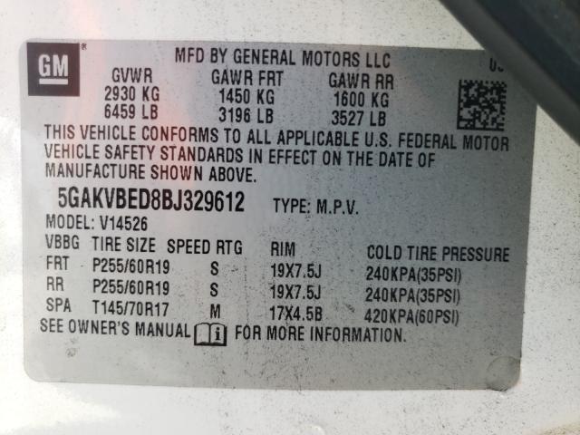 Photo 9 VIN: 5GAKVBED8BJ329612 - BUICK ENCLAVE CX 