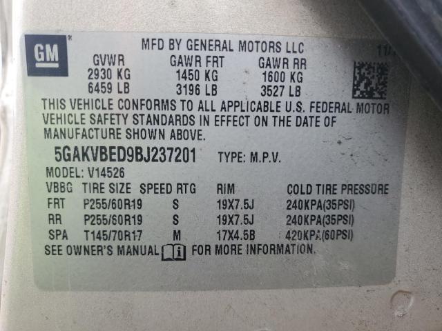 Photo 12 VIN: 5GAKVBED9BJ237201 - BUICK ENCLAVE 