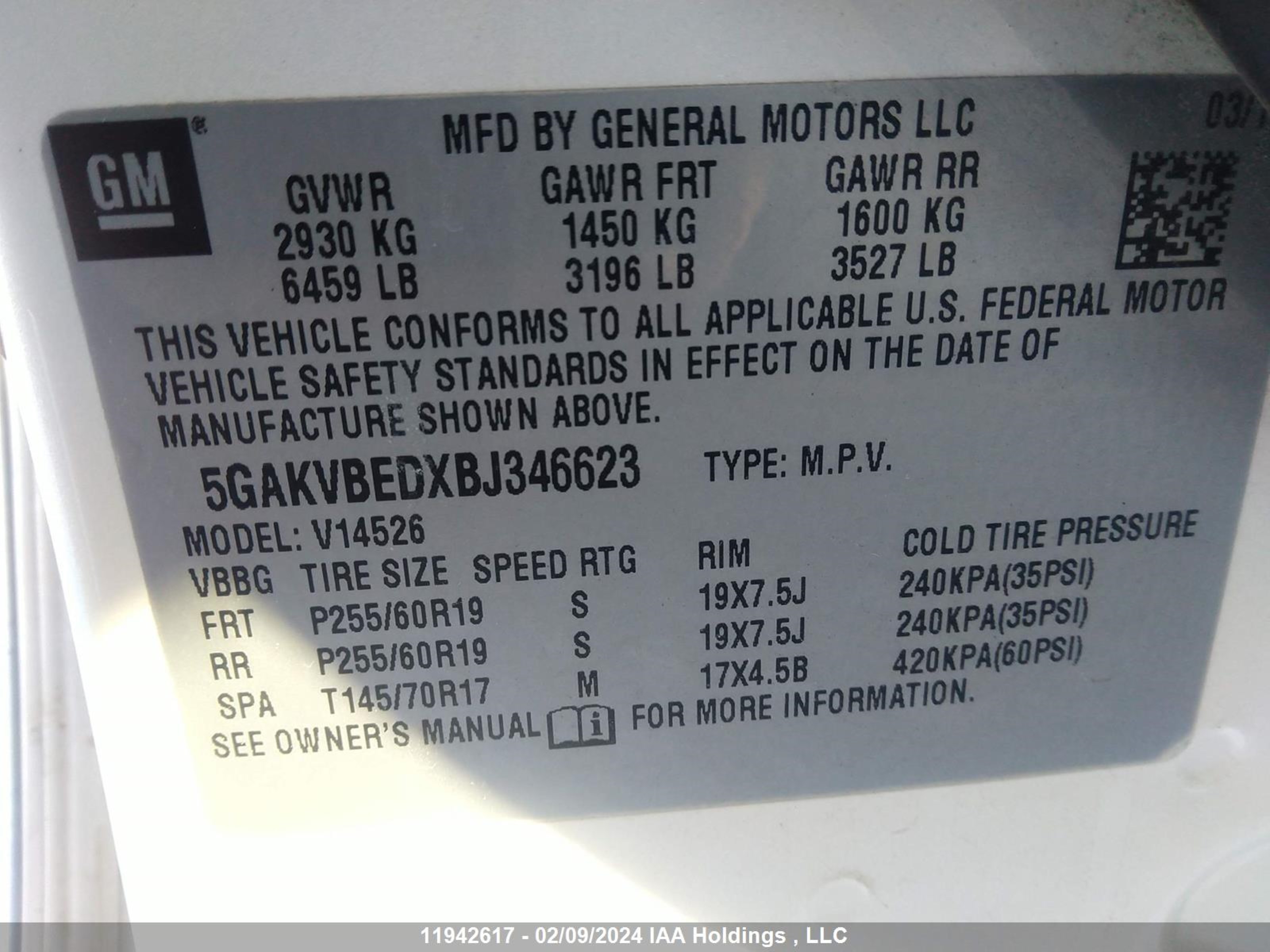 Photo 8 VIN: 5GAKVBEDXBJ346623 - BUICK ENCLAVE 