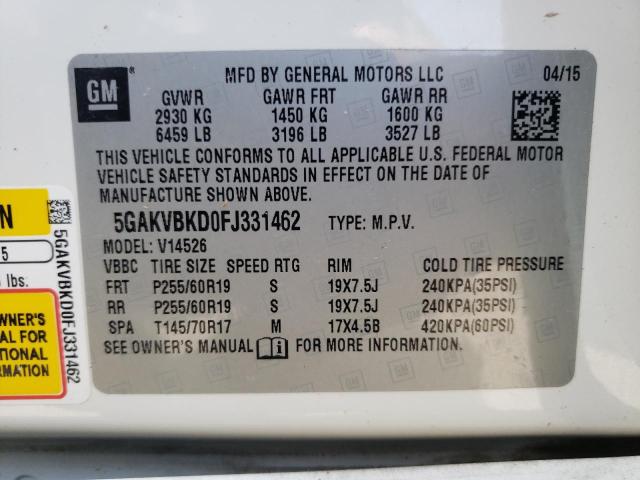 Photo 13 VIN: 5GAKVBKD0FJ331462 - BUICK ENCLAVE 