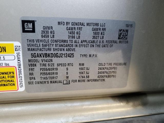 Photo 13 VIN: 5GAKVBKD0GJ212425 - BUICK ENCLAVE 