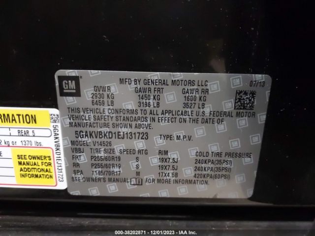 Photo 8 VIN: 5GAKVBKD1EJ131723 - BUICK ENCLAVE 