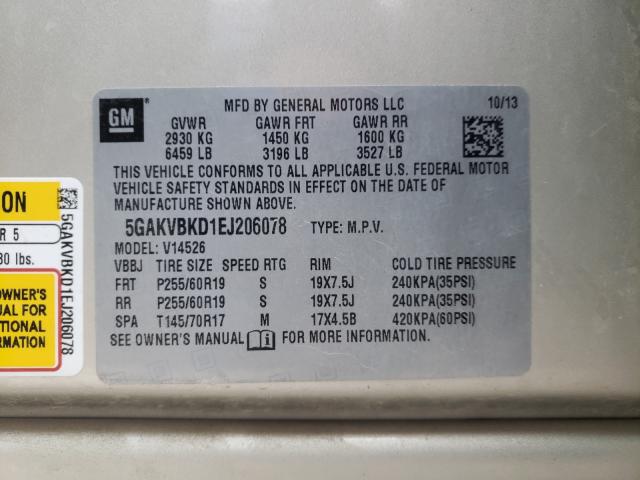 Photo 9 VIN: 5GAKVBKD1EJ206078 - BUICK ENCLAVE 