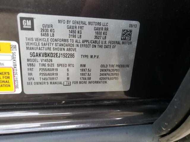 Photo 9 VIN: 5GAKVBKD2EJ192286 - BUICK ENCLAVE 