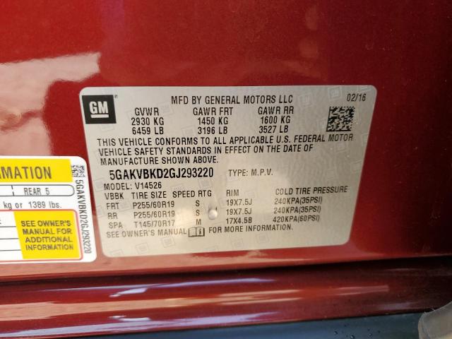 Photo 13 VIN: 5GAKVBKD2GJ293220 - BUICK ENCLAVE 