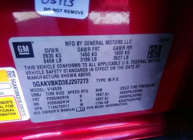 Photo 8 VIN: 5GAKVBKD3EJ297273 - BUICK ENCLAVE 