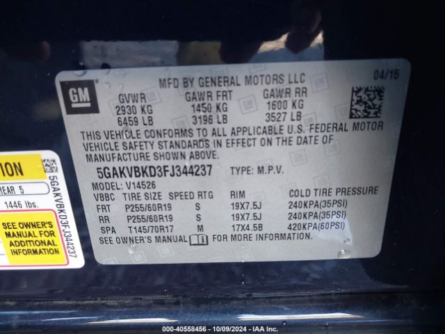 Photo 8 VIN: 5GAKVBKD3FJ344237 - BUICK ENCLAVE 