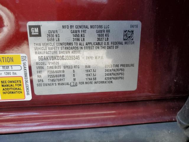 Photo 9 VIN: 5GAKVBKD3GJ339346 - BUICK ENCLAVE 