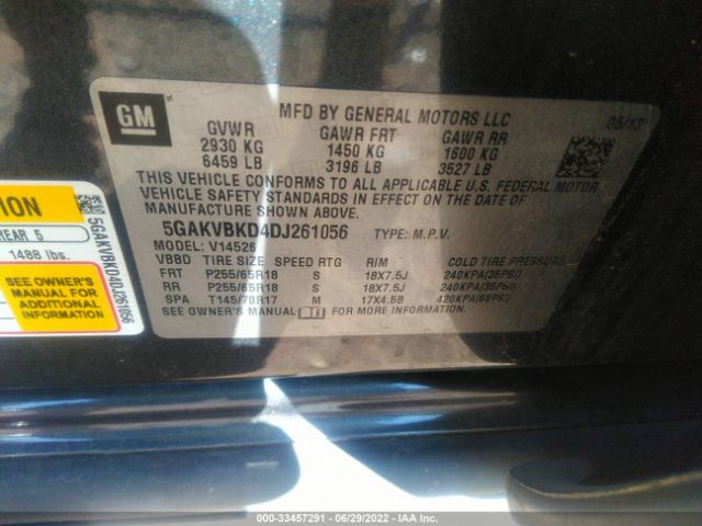 Photo 8 VIN: 5GAKVBKD4DJ261056 - BUICK ENCLAVE 