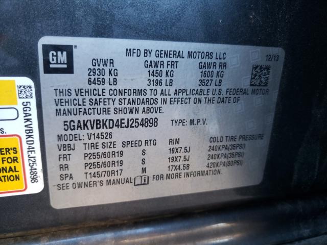 Photo 9 VIN: 5GAKVBKD4EJ254898 - BUICK ENCLAVE 