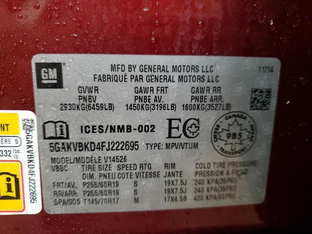 Photo 12 VIN: 5GAKVBKD4FJ222695 - BUICK ENCLAVE 