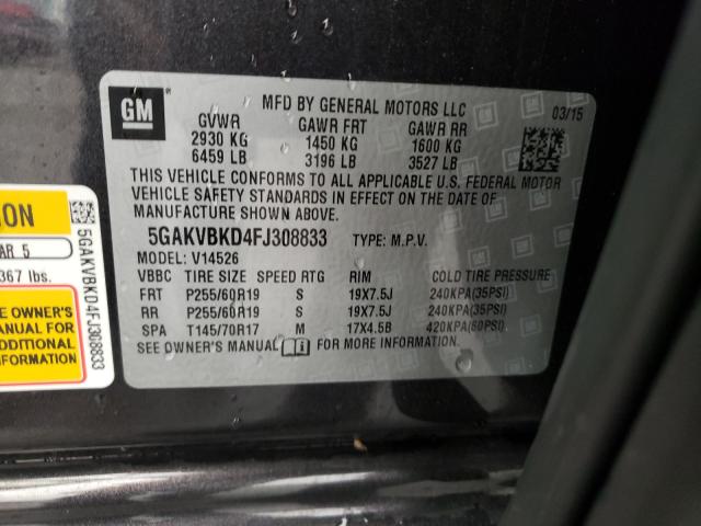 Photo 9 VIN: 5GAKVBKD4FJ308833 - BUICK ENCLAVE 