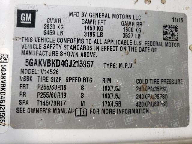 Photo 12 VIN: 5GAKVBKD4GJ215957 - BUICK ENCLAVE 