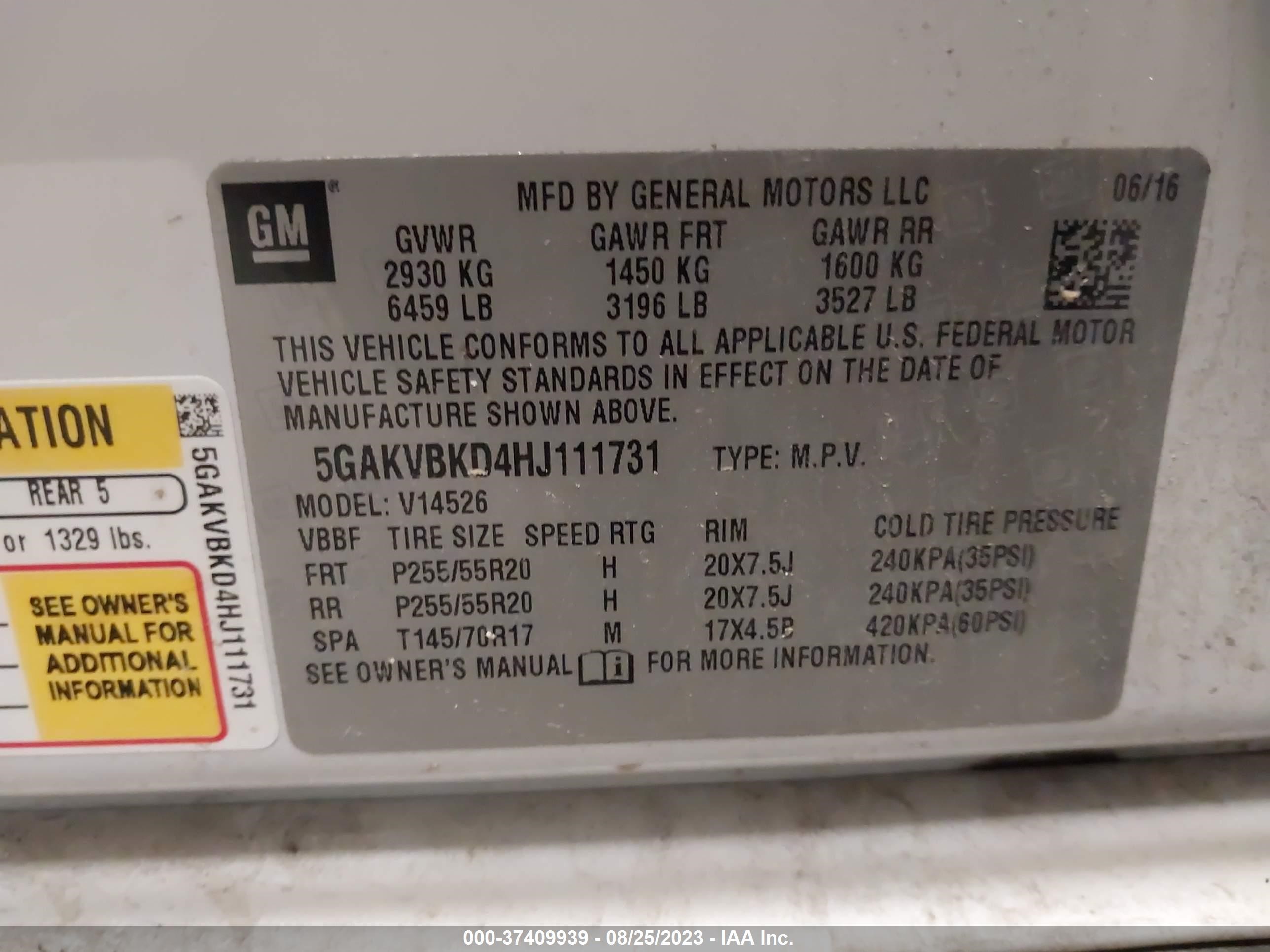 Photo 8 VIN: 5GAKVBKD4HJ111731 - BUICK ENCLAVE 